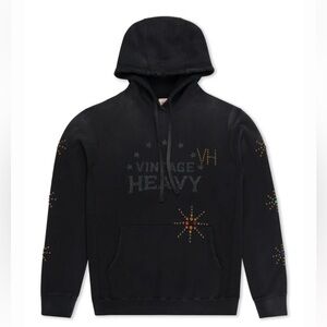 Vintage Heavy BLACK STUDDED HOODIE